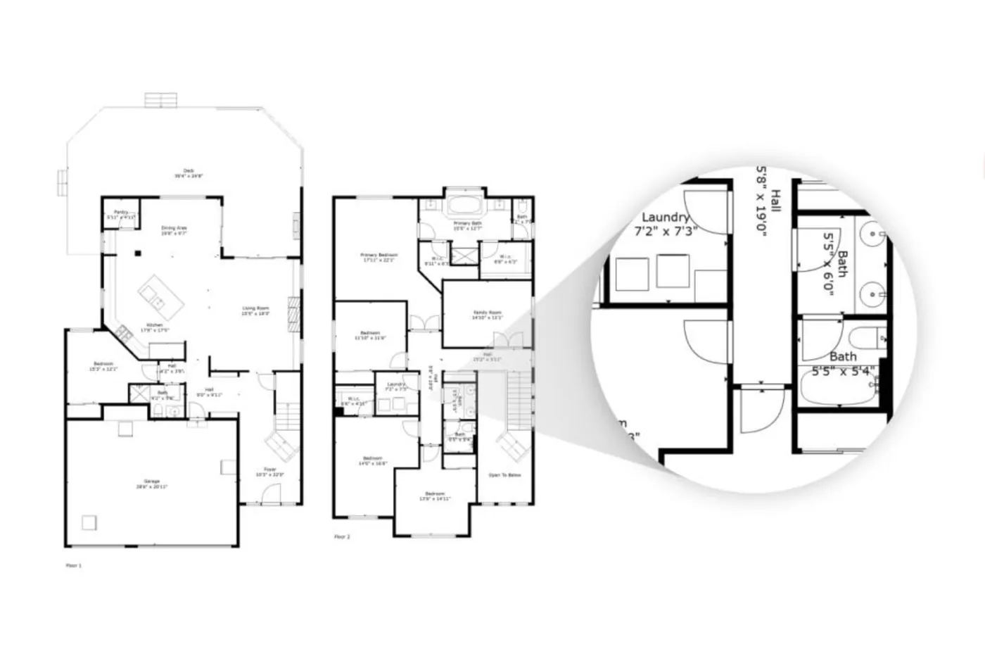 Example measured 2D floor plan for a residential property