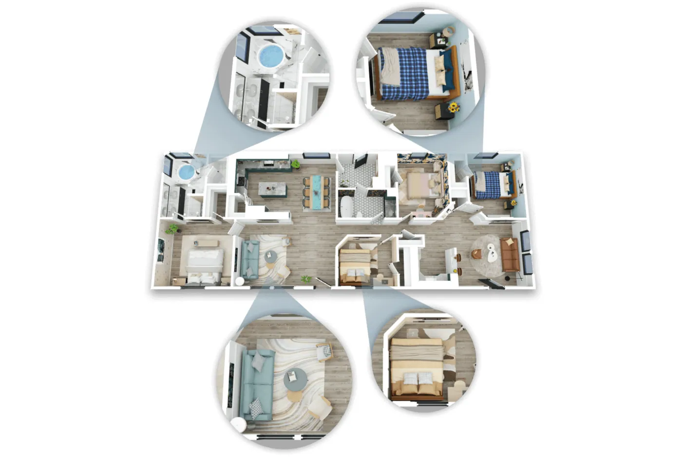 Example furnished 3D floor plan for a residential property