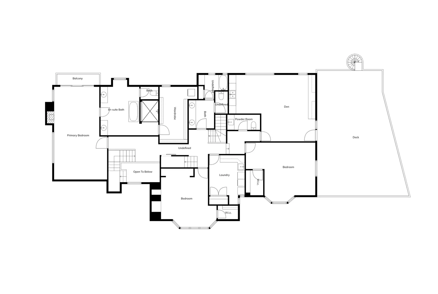 Detailed measured 2D floor plan example