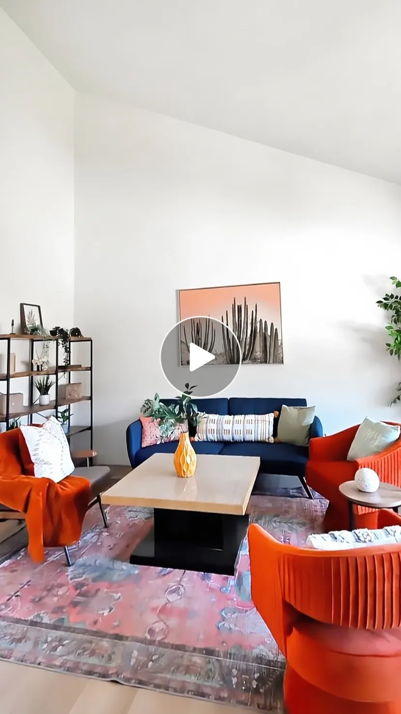 Vertical walkthrough reel preview showing a staged living room
